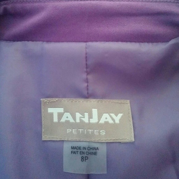 PURPLE BLAZER STRETCH SATIN COTTON FULLY LINED SIZE 8 P WOMENS - Picture 7 of 8